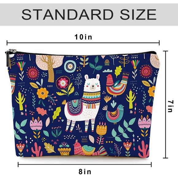 Women's High Quality Beautiful Canvas Waterproof Zipper Makeup Bag For Cosmetic - Picture 6 of 6